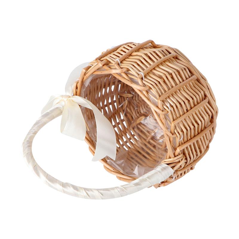 Woven Flower Basket Hand-Held For Flowers - Image 3