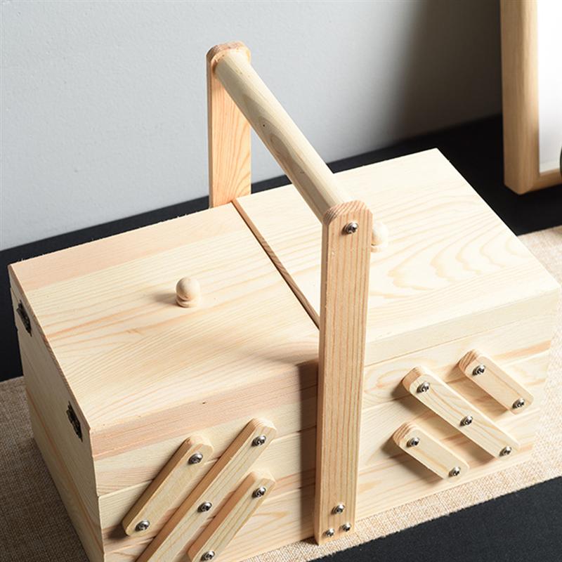 Wooden Sewing Box Jewelry Storage Box - Image 2