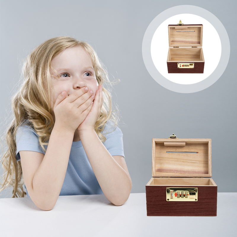 Saving Money Box Retro Wooden - Image 2