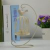 Metal Candle Holder Hollow Out Bird Cage Vintage Hanging Candlestick Lantern